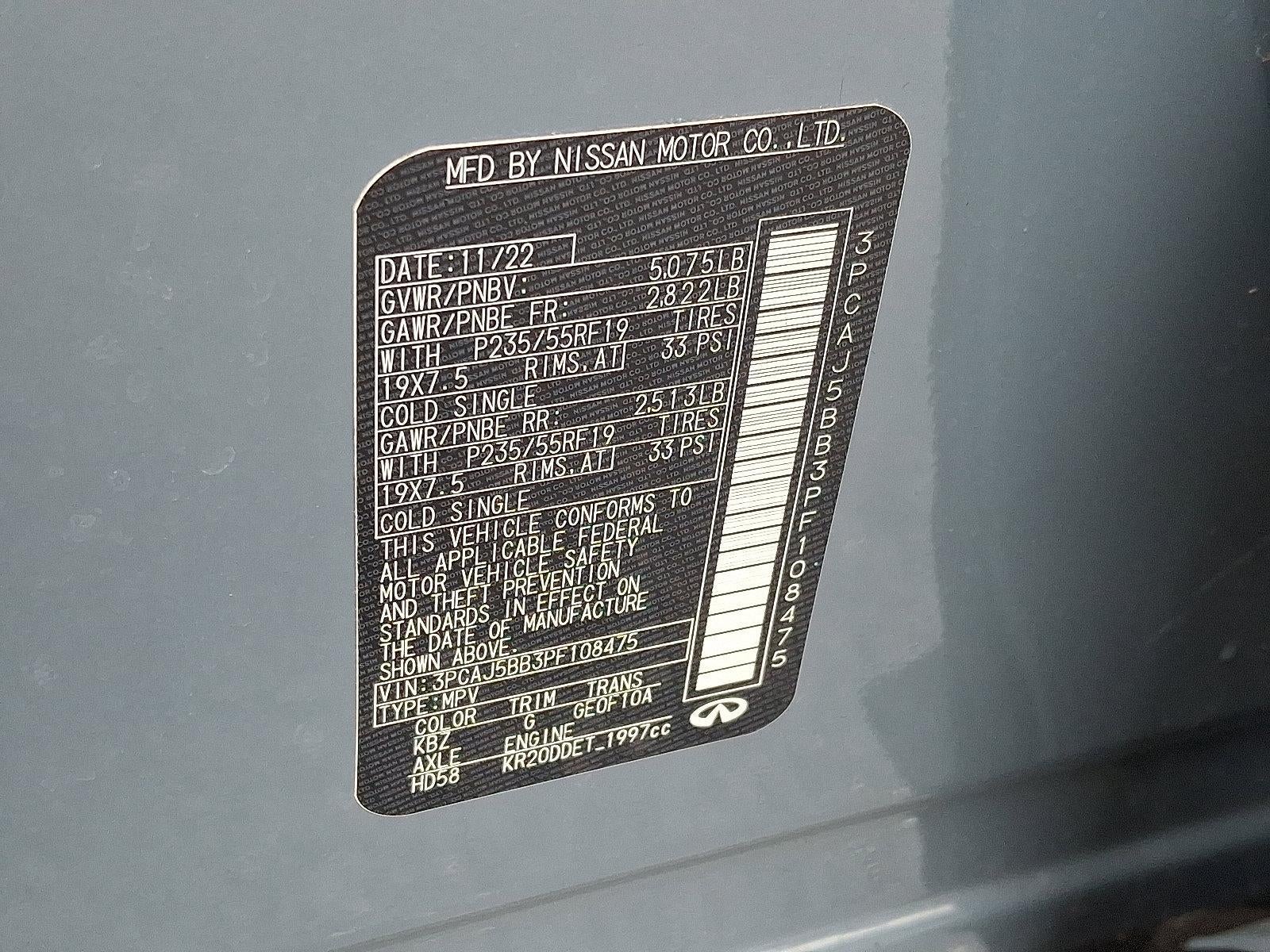 2023 INFINITI QX50 LUXE AWD