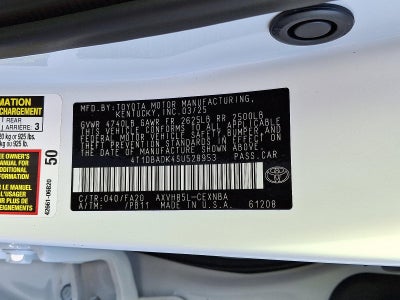 2025 Toyota Camry LE AWD (Natl)