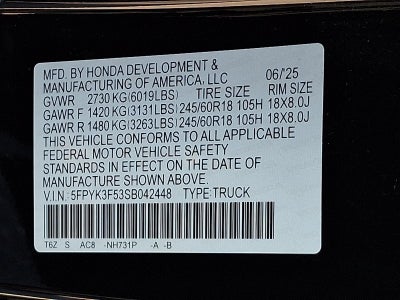 2025 Honda Ridgeline RTL AWD