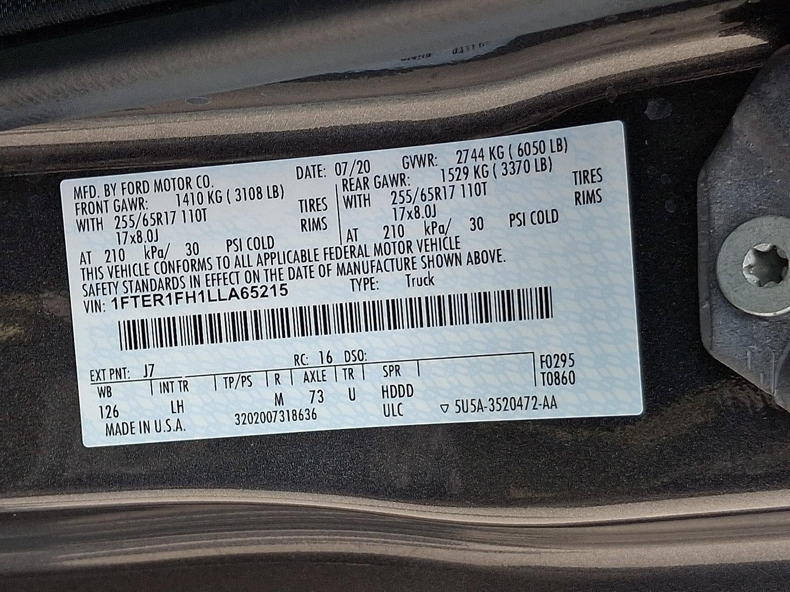 2020 Ford Ranger XLT 4WD SuperCab 6' Box