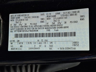 2020 Ford F-150 XLT 4WD SuperCrew 5.5' Box