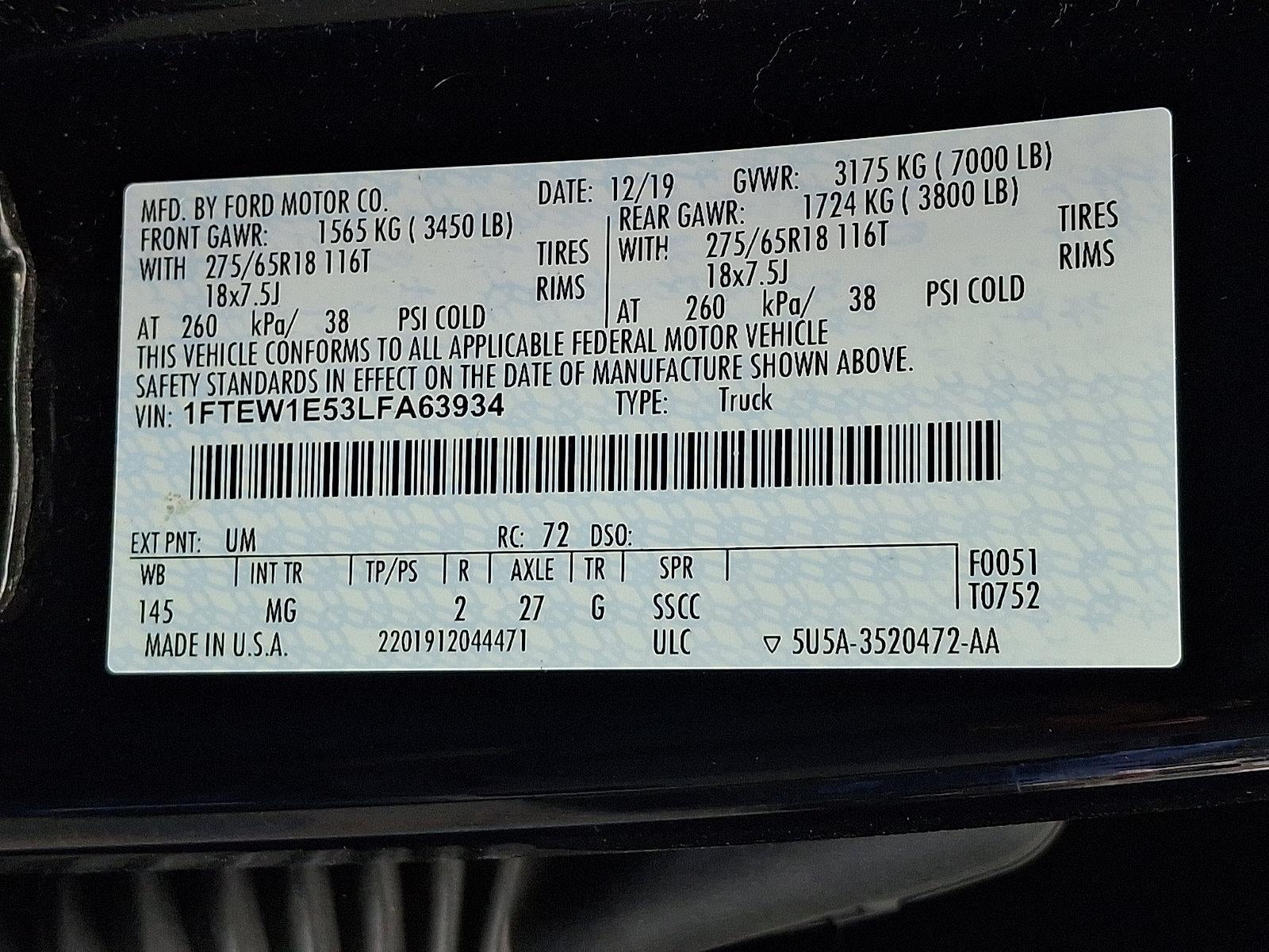 2020 Ford F-150 XLT 4WD SuperCrew 5.5' Box