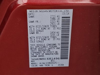 2014 Nissan Pathfinder 2WD 4dr Platinum