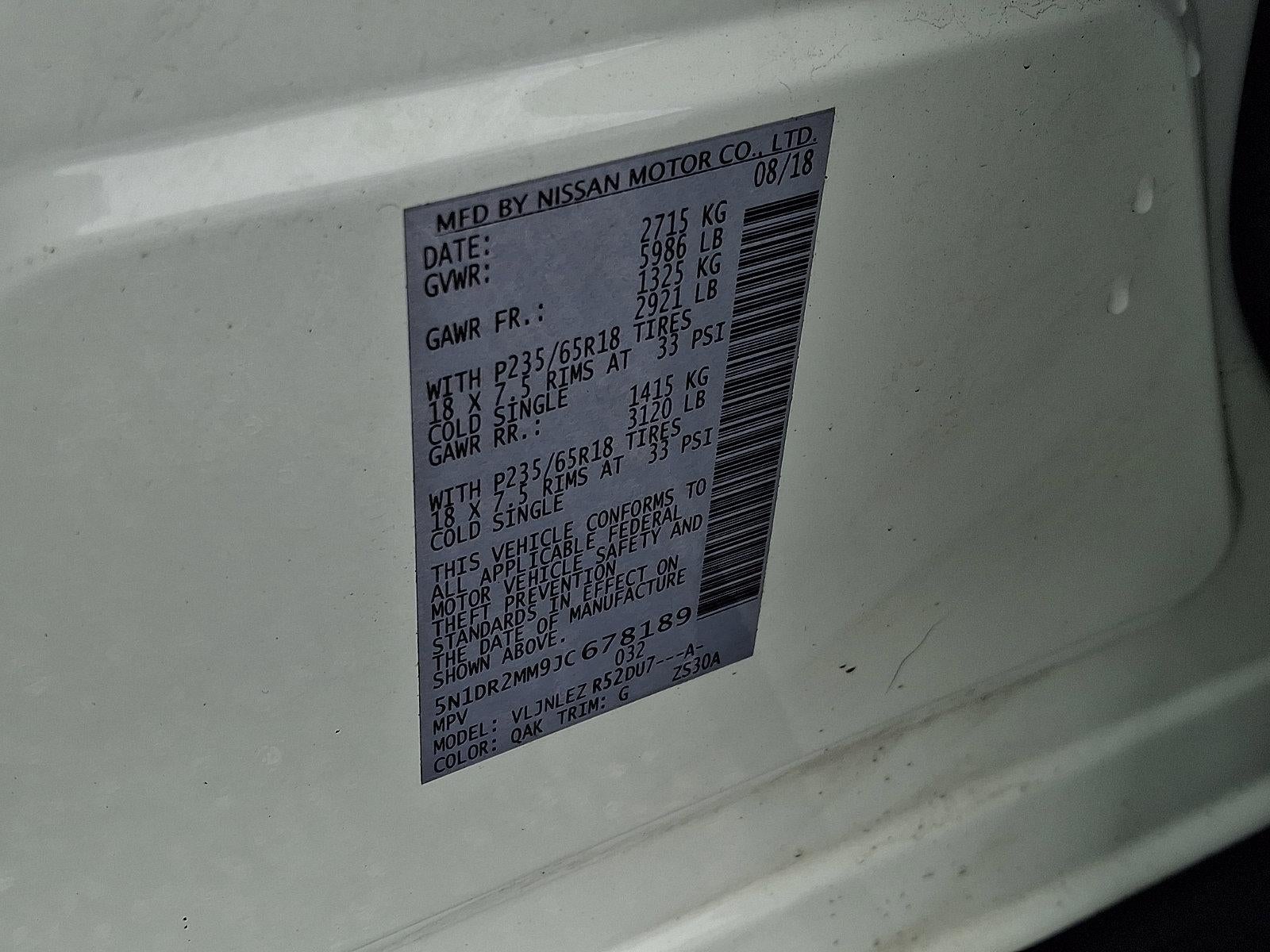 2018 Nissan Pathfinder 4x4 SV