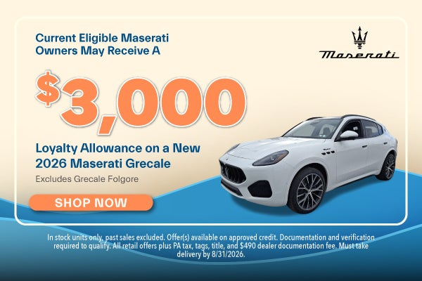 Current Eligible Maserati Owners May Receive
