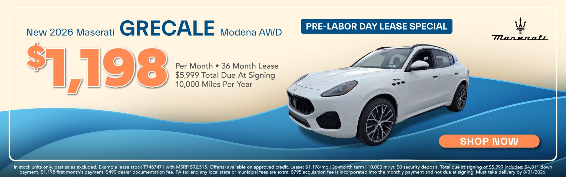 2026 Maserati Grecale Lease