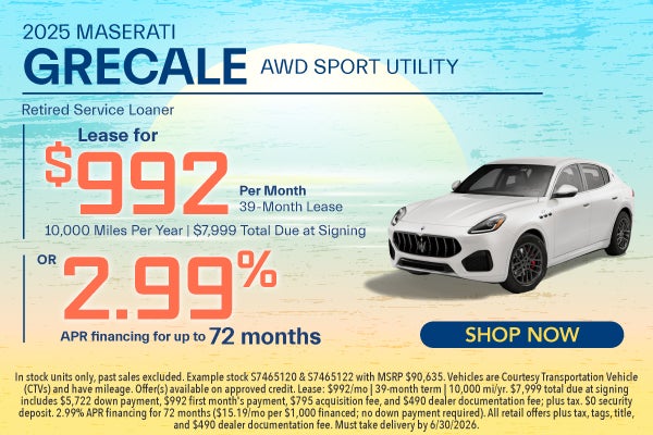 2025 Maserati Grecale AWD Sport Utility Retired Service Loan