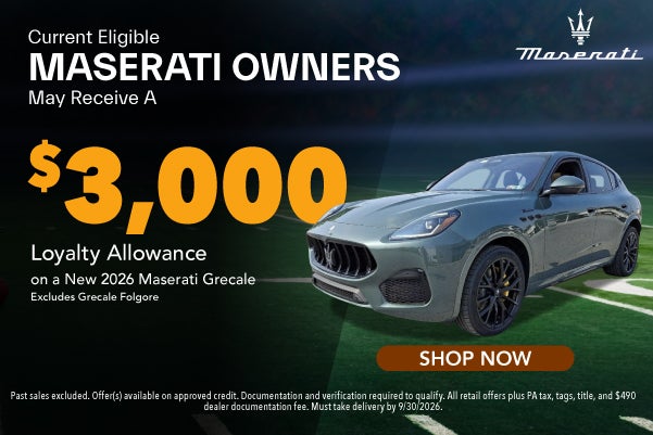 Current Eligible Maserati Owners May Receive A