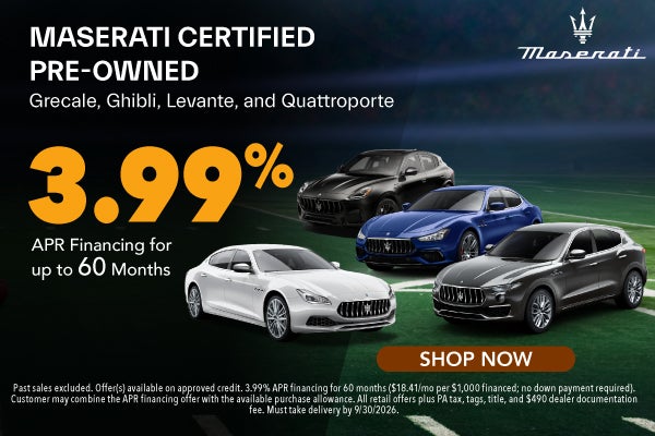 Certified Pre-Owned 2025 Maserati Grecale, Ghibli, Levante, 